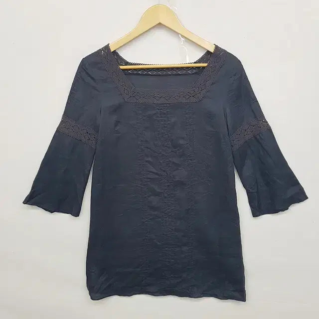 [SOLD OUT] 네이비 린넨 100% 블라우스