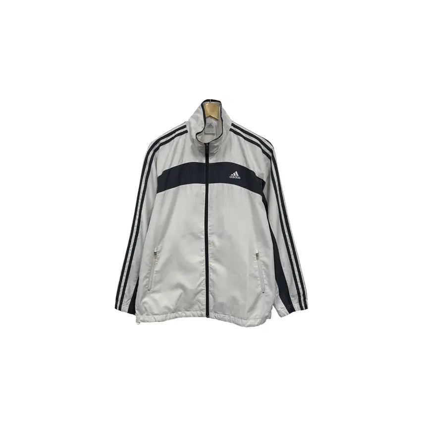 [BUNJANG] Adidas Tri-Stripe Track Jacket / [100] 아디다스 삼선로고 흰검 트랙 바람막이 집업 자켓