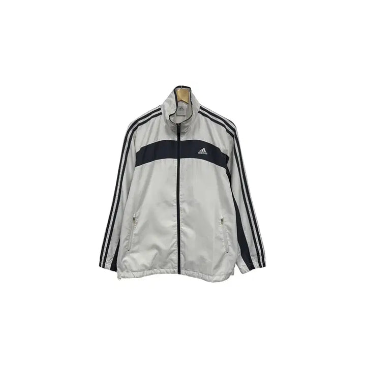 [BUNJANG] Adidas Tri-Stripe Track Jacket / [100] 아디다스 삼선로고 흰검 트랙 바람막이 집업 자켓