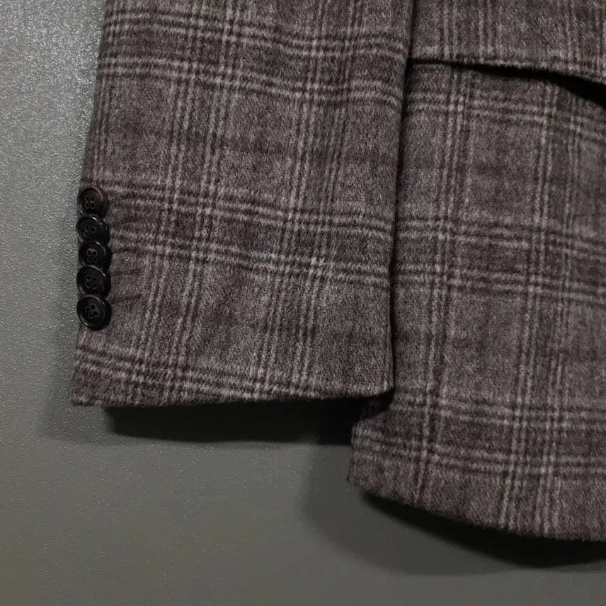 [BUNJANG] ELGANOVEMBER Wool Cashmere Checkered Single Blazer Jacket L / 엘가노벰버 울 캐시미어 체크 싱글 블레이저 클래식 테일러드 자켓 L