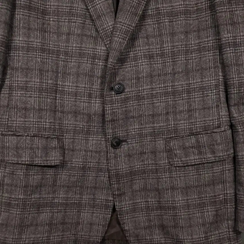 [BUNJANG] ELGANOVEMBER Wool Cashmere Checkered Single Blazer Jacket L / 엘가노벰버 울 캐시미어 체크 싱글 블레이저 클래식 테일러드 자켓 L