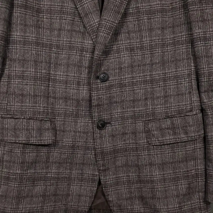 [BUNJANG] ELGANOVEMBER Wool Cashmere Checkered Single Blazer Jacket L / 엘가노벰버 울 캐시미어 체크 싱글 블레이저 클래식 테일러드 자켓 L