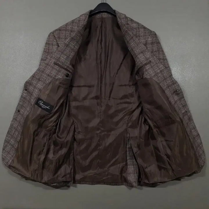 [BUNJANG] ELGANOVEMBER Wool Cashmere Checkered Single Blazer Jacket L / 엘가노벰버 울 캐시미어 체크 싱글 블레이저 클래식 테일러드 자켓 L