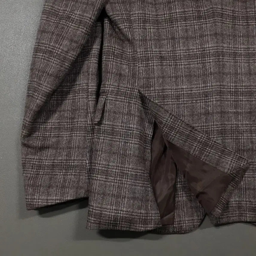 [BUNJANG] ELGANOVEMBER Wool Cashmere Checkered Single Blazer Jacket L / 엘가노벰버 울 캐시미어 체크 싱글 블레이저 클래식 테일러드 자켓 L
