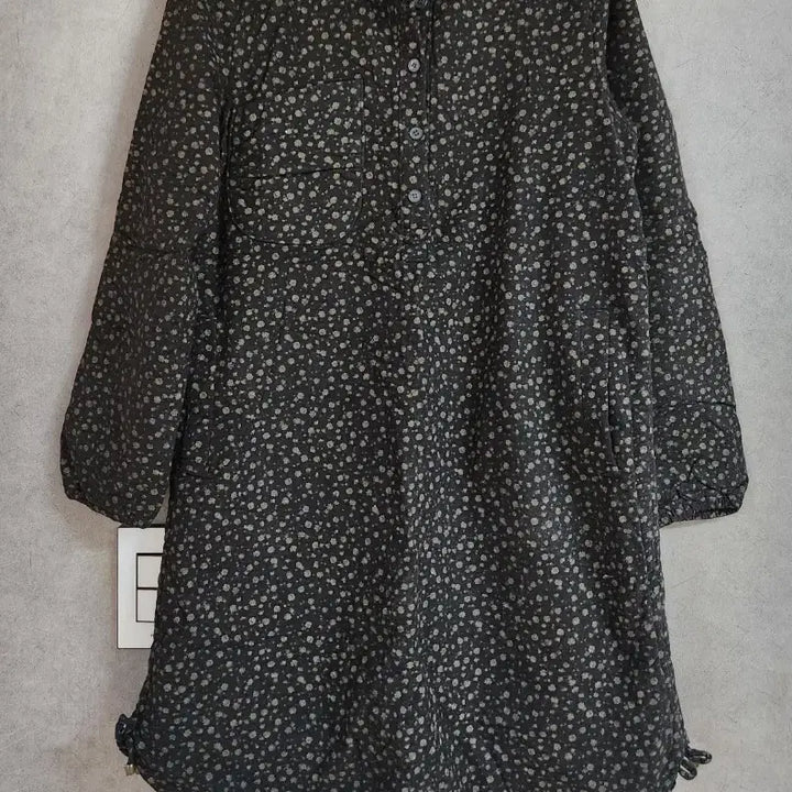 [BUNJANG] Floral Quilted Long Dress S / 꽃무늬 누비 롱 원피스 S