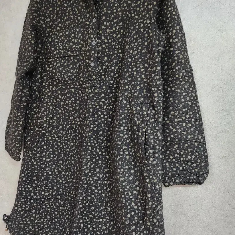 [BUNJANG] Floral Quilted Long Dress S / 꽃무늬 누비 롱 원피스 S