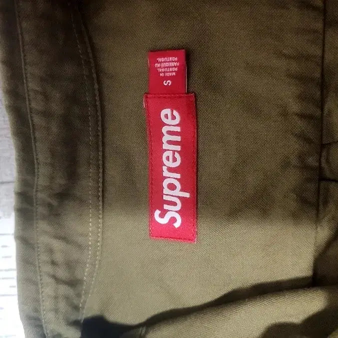 [BUNJANG] Supreme Khaki Short-Sleeve Shirt / 슈프림 카키색 반팔 셔츠