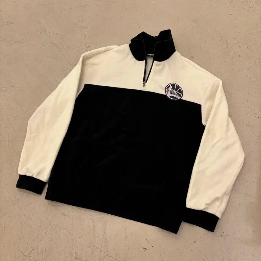 [BUNJANG] NBA Golden State Warriors Half-Zip Fleece Sweatshirt / NBA 골든스테이트 워리어스 하프집업 플리스 맨투맨