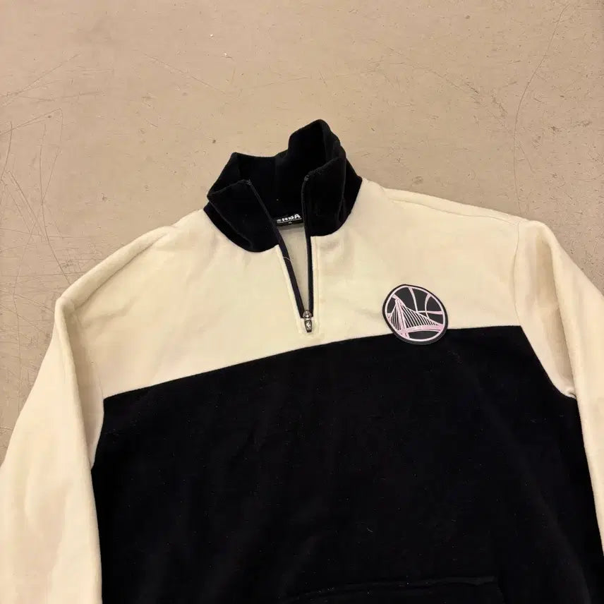 [BUNJANG] NBA Golden State Warriors Half-Zip Fleece Sweatshirt / NBA 골든스테이트 워리어스 하프집업 플리스 맨투맨