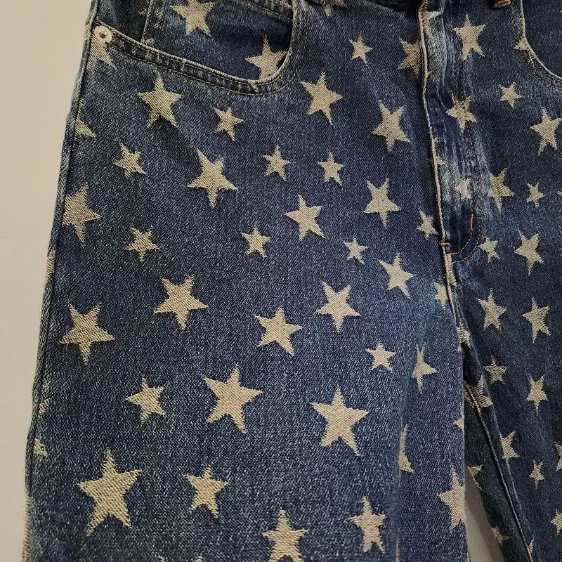 [SOLD OUT] [새상품] Y2K 펑크 갸루 스타패턴 부츠컷 데님