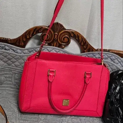 [BUNJANG] MCM Cross Tote Bag Hot Pink / mcm크로스토트백 핫핑크정품가방