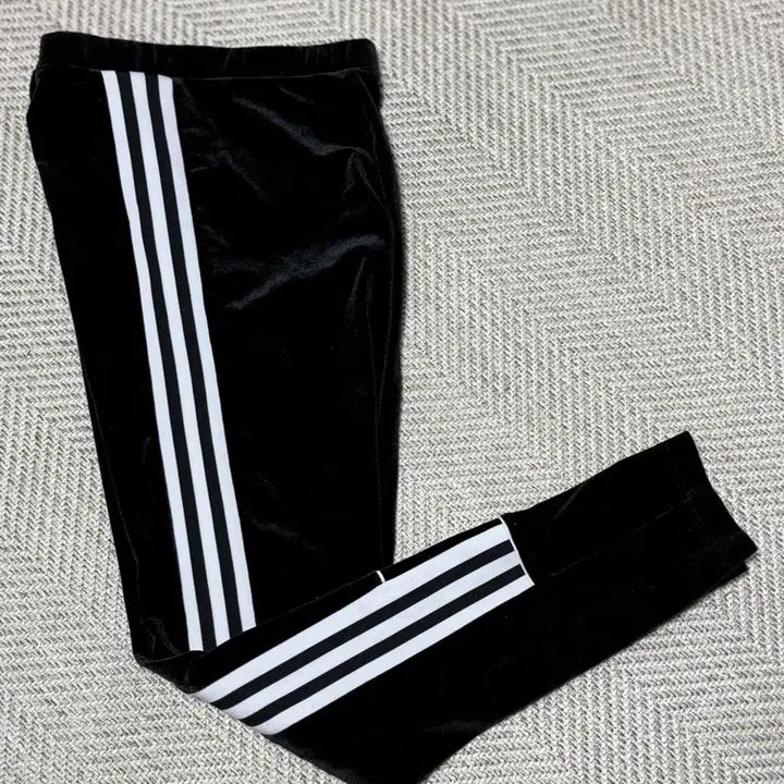 [BUNJANG] Adidas Velvet Three-Stripe Leggings Black / 아디다스 벨벳 삼선 레깅스 블랙