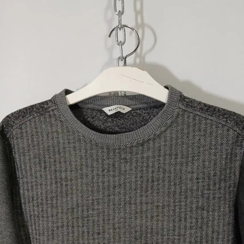 [BUNJANG] Beanpole Herringbone Pattern Sweatshirt / 빈폴 헤링본 패턴 맨투맨 티셔츠