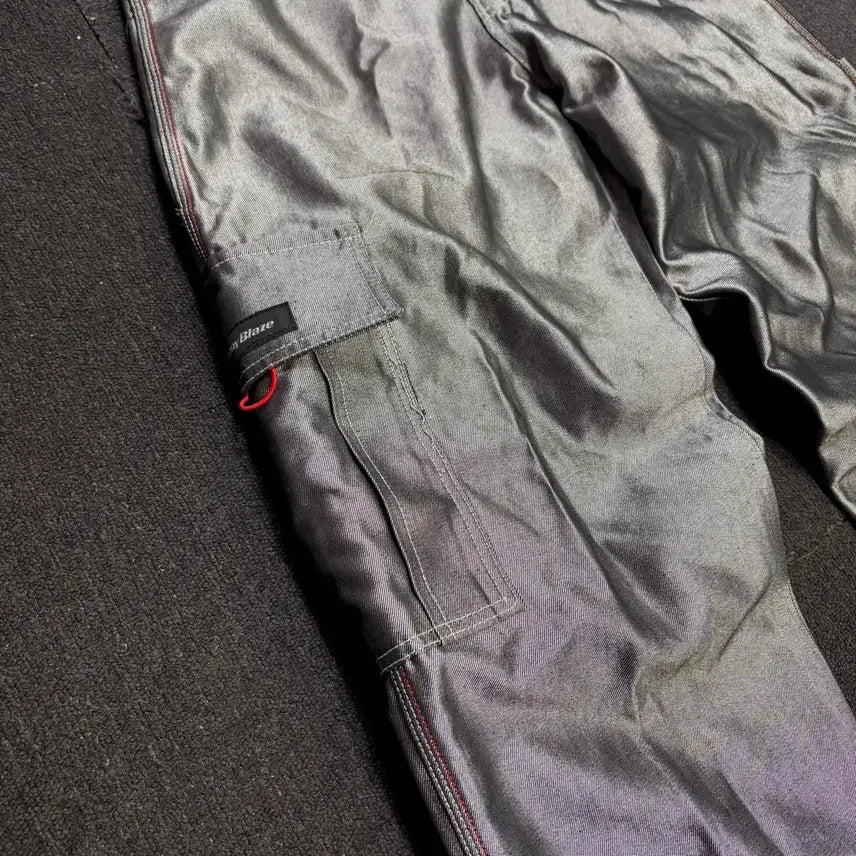[BUNJANG] 00s Johnny Blaze Silver Wide Hip-Hop Pants / 00s 조니 블레이즈 유광 실버 힙합 와이드 팬츠 34