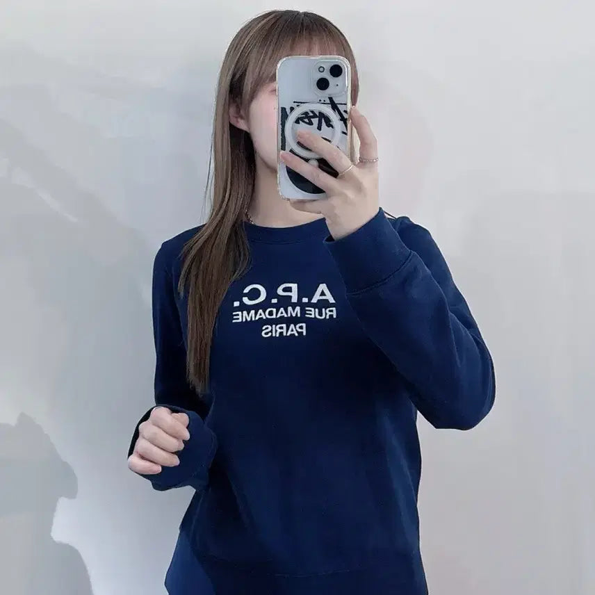 [BUNJANG] A.P.C. Navy Sweatshirt / 아페쎄 네이비 맨투맨