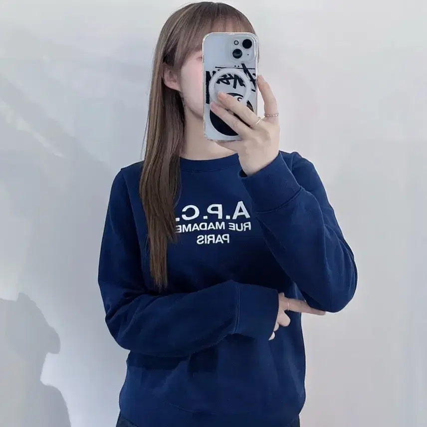 [BUNJANG] A.P.C. Navy Sweatshirt / 아페쎄 네이비 맨투맨