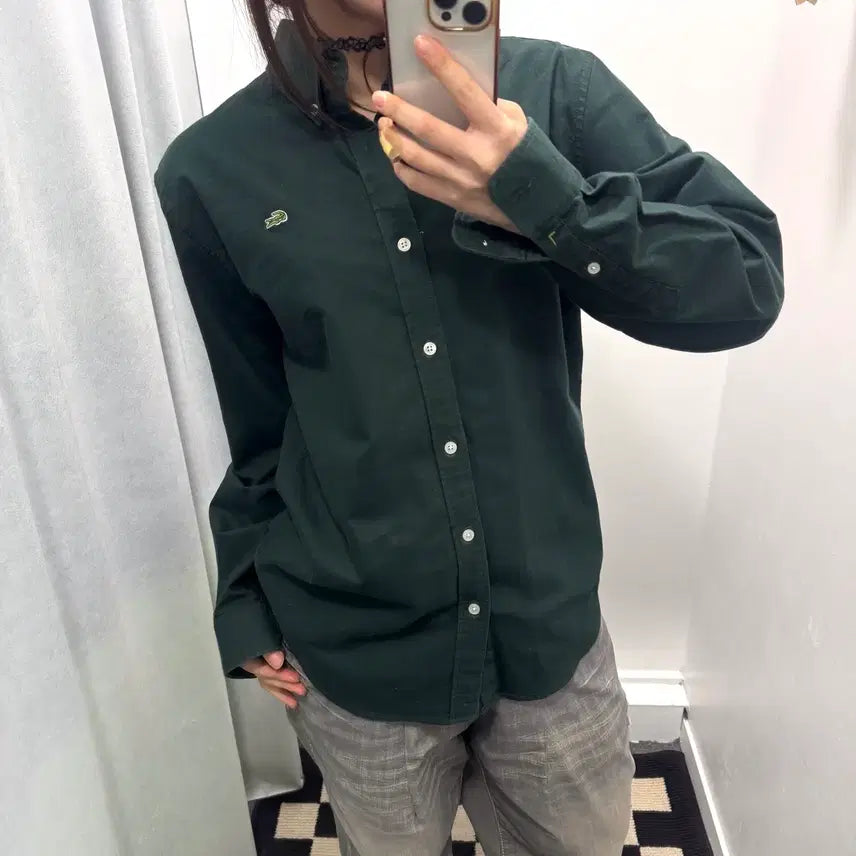 [BUNJANG] Lacoste Green Shirt / 라코스테 그린 셔츠