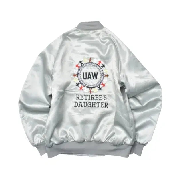 [BUNJANG] UAW Local 81 Satin Varsity Jacket - M / 90S USA 새틴 스타디움 자켓 M M0040