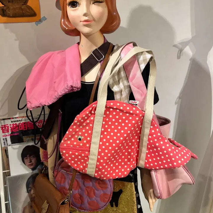 [BUNJANG] Cath Kidston Dot Fish Shoulder Bag / 캐드키드슨 도트 물고기 숄더백