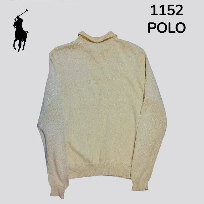 [BUNJANG] Polo Yellow Half-Zip Knit Sweater M / 폴로 옐로우 반집업 니트 M
