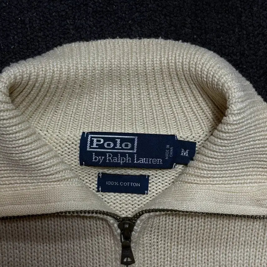 [BUNJANG] Polo Yellow Half-Zip Knit Sweater M / 폴로 옐로우 반집업 니트 M