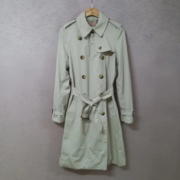 [BUNJANG] Beige Belted Trench Coat for Women / B3-7/베이지 벨티드 트렌치코트 여성