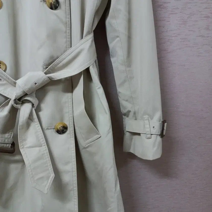 [BUNJANG] Beige Belted Trench Coat for Women / B3-7/베이지 벨티드 트렌치코트 여성