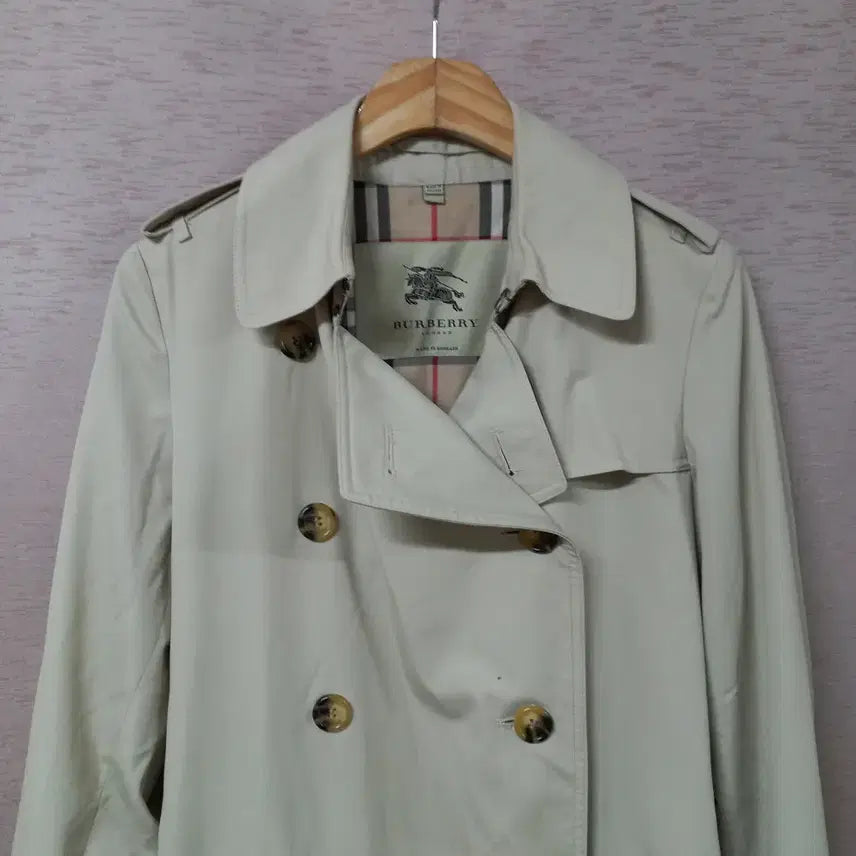 [BUNJANG] Beige Belted Trench Coat for Women / B3-7/베이지 벨티드 트렌치코트 여성