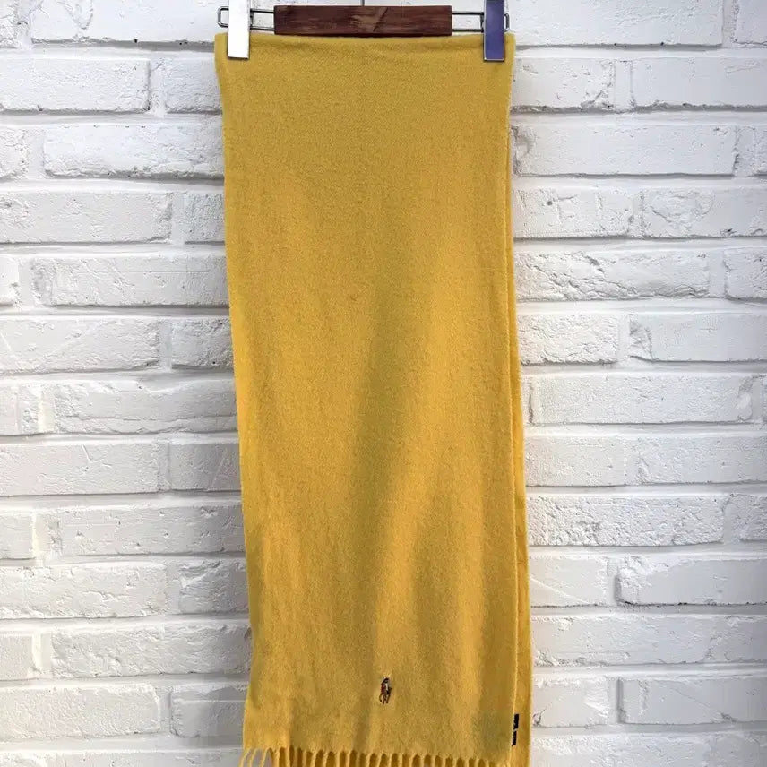 [BUNJANG] Polo Yellow Wool Scarf / 폴로 옐로우 울 머플러