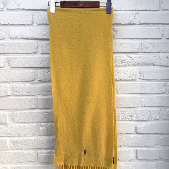 [BUNJANG] Polo Yellow Wool Scarf / 폴로 옐로우 울 머플러