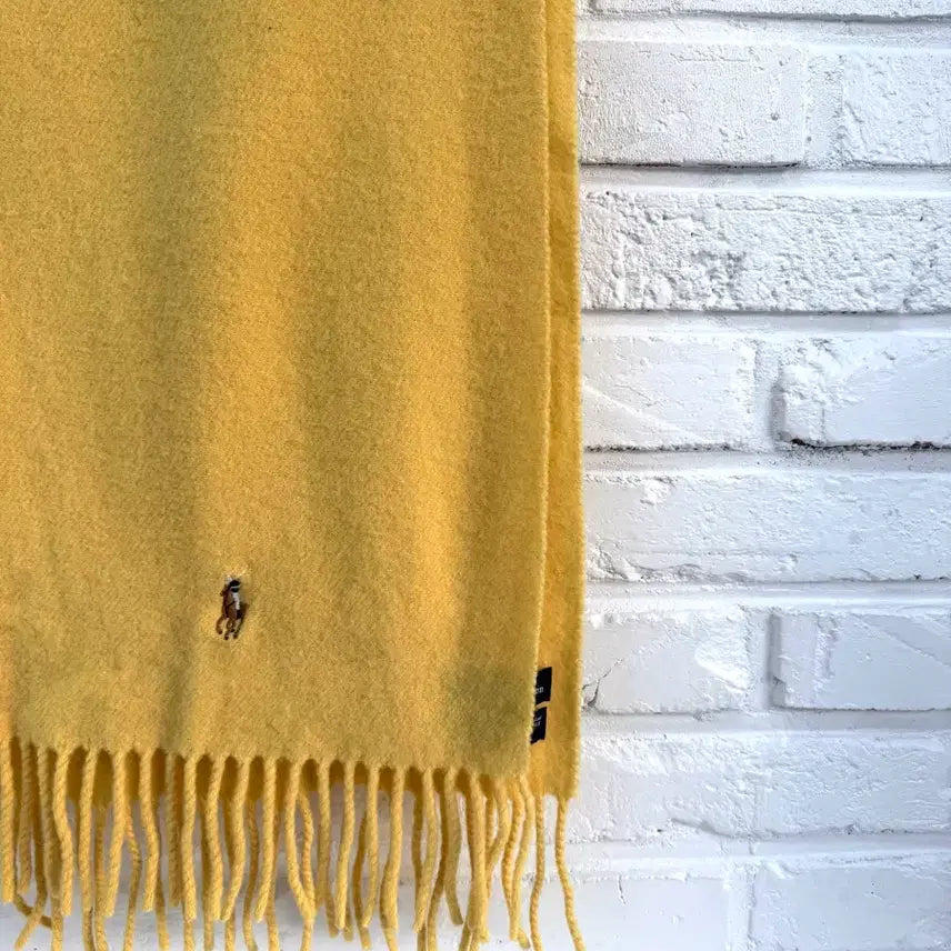 [BUNJANG] Polo Yellow Wool Scarf / 폴로 옐로우 울 머플러