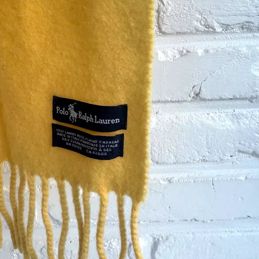 [BUNJANG] Polo Yellow Wool Scarf / 폴로 옐로우 울 머플러