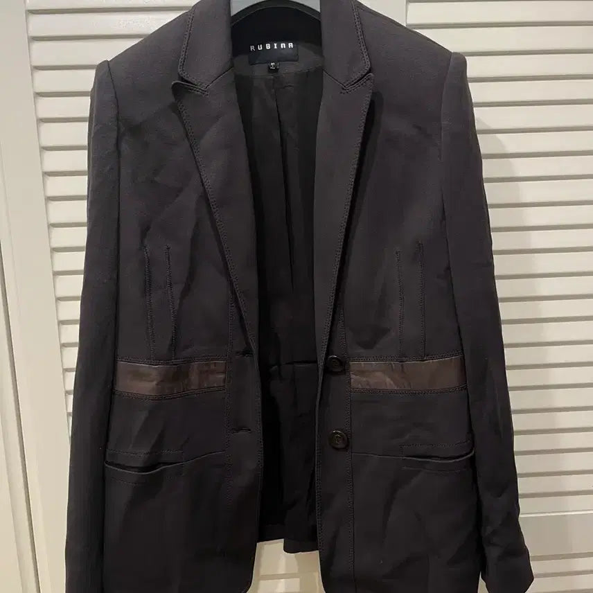 [BUNJANG] RUBINA Lambskin Trimmed Jacket / 루비나 양가죽 트리밍 자켓 RUBINA