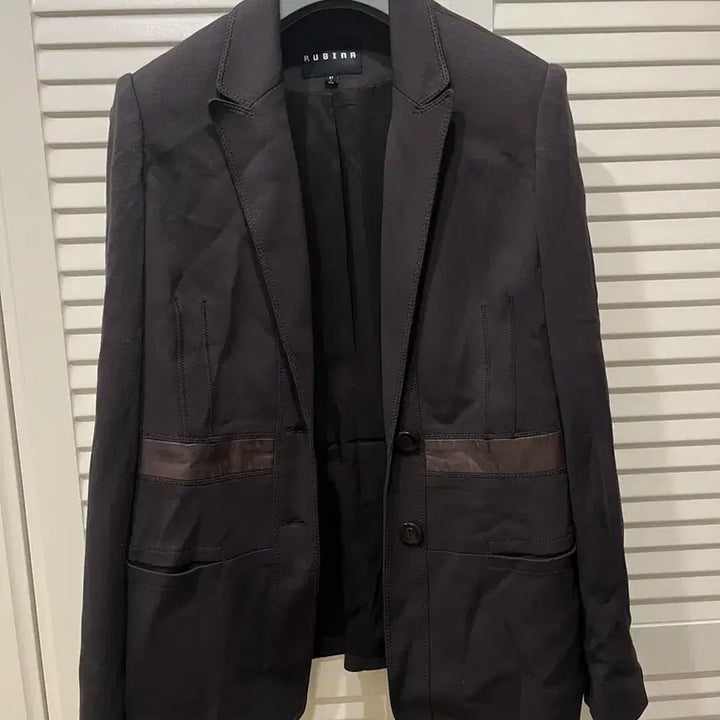 [BUNJANG] RUBINA Lambskin Trimmed Jacket / 루비나 양가죽 트리밍 자켓 RUBINA