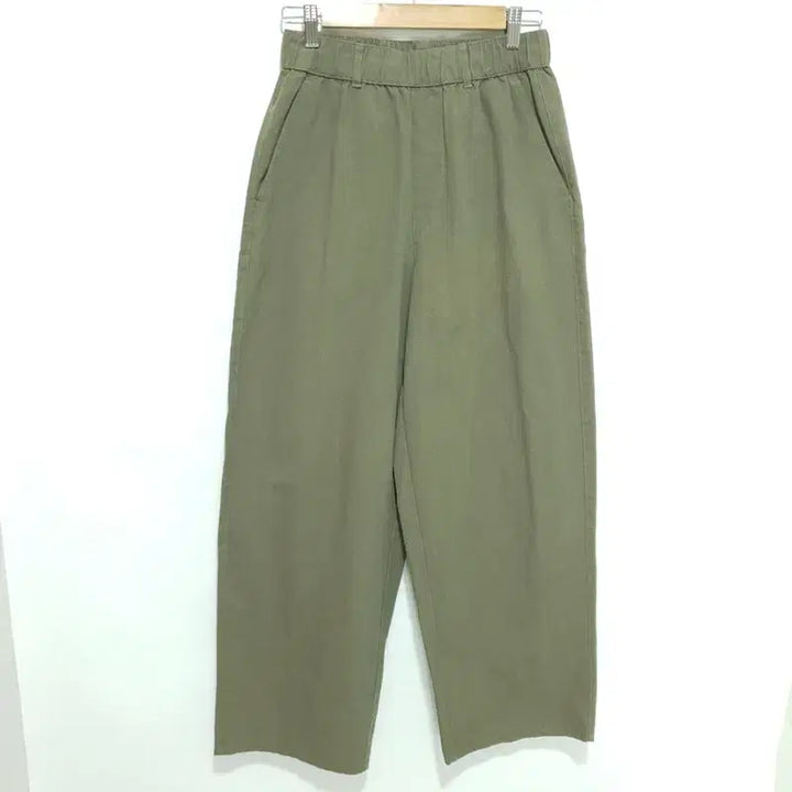 [SOLD OUT] 키뮤어 밴딩 린넨 와이드 팬츠 M 카키_S0721
