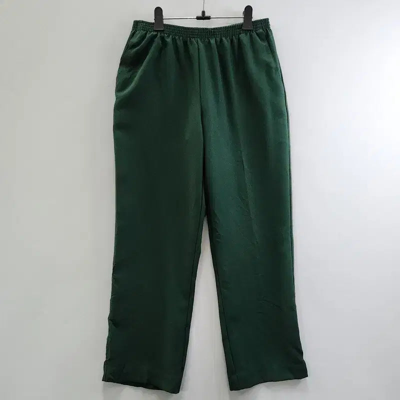 [BUNJANG] ALFRED DUNNER Vintage Casual Banded Pants / ALFRED DUNNER 빈티지 캐주얼 밴딩 팬츠 딥그린