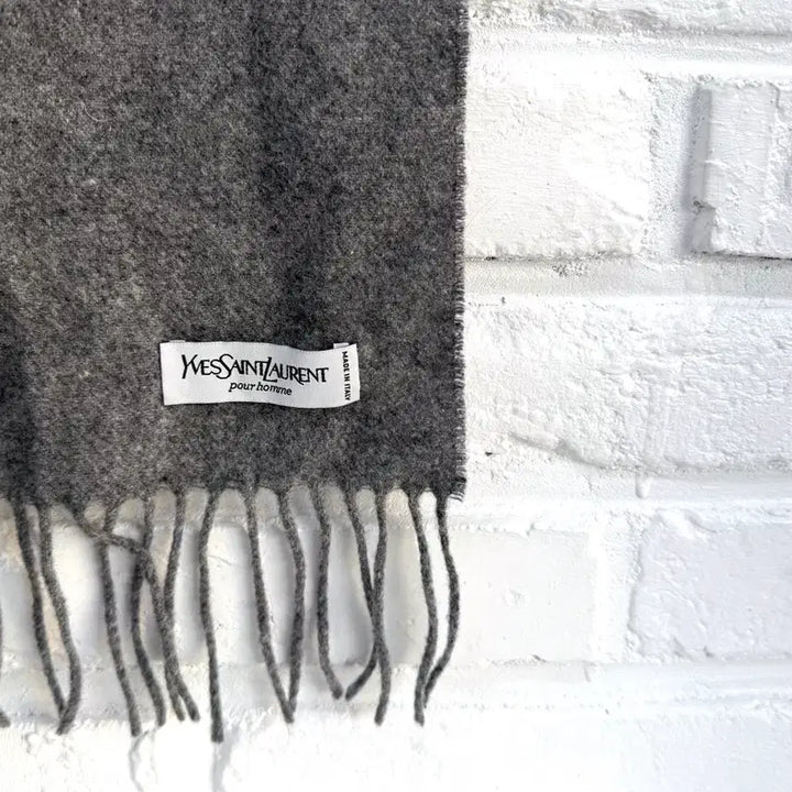 [BUNJANG] Yves Saint Laurent Gray Wool Muffler / 입생로랑 그레이 울 머플러