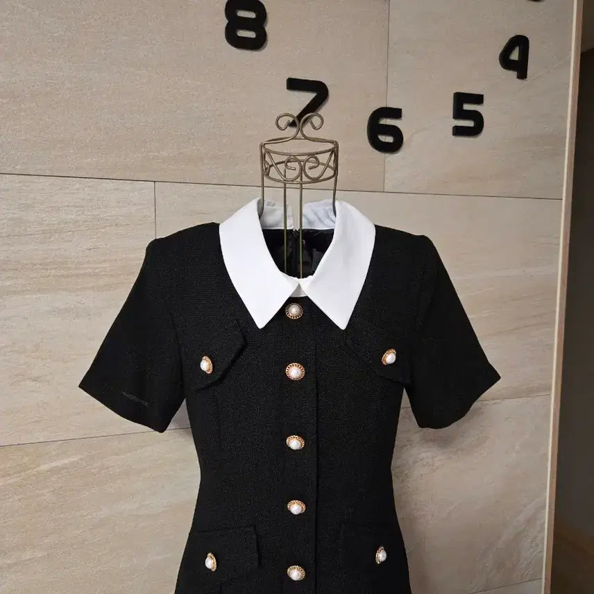 [BUNJANG] Pleated Collar Long Dress / [44] 플리츠 카라 롱 원피스