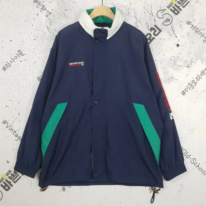 [BUNJANG] Kolon Sport Innovator Old School Windbreaker Jacket Navy / 코오롱 이노베이터 올드스쿨 바람막이 자켓 네이비 3800006