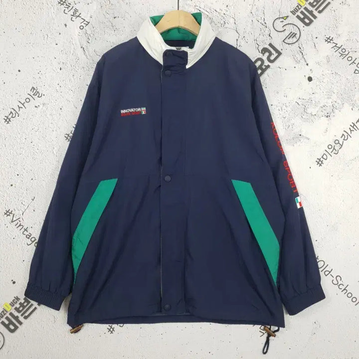 [BUNJANG] Kolon Sport Innovator Old School Windbreaker Jacket Navy / 코오롱 이노베이터 올드스쿨 바람막이 자켓 네이비 3800006