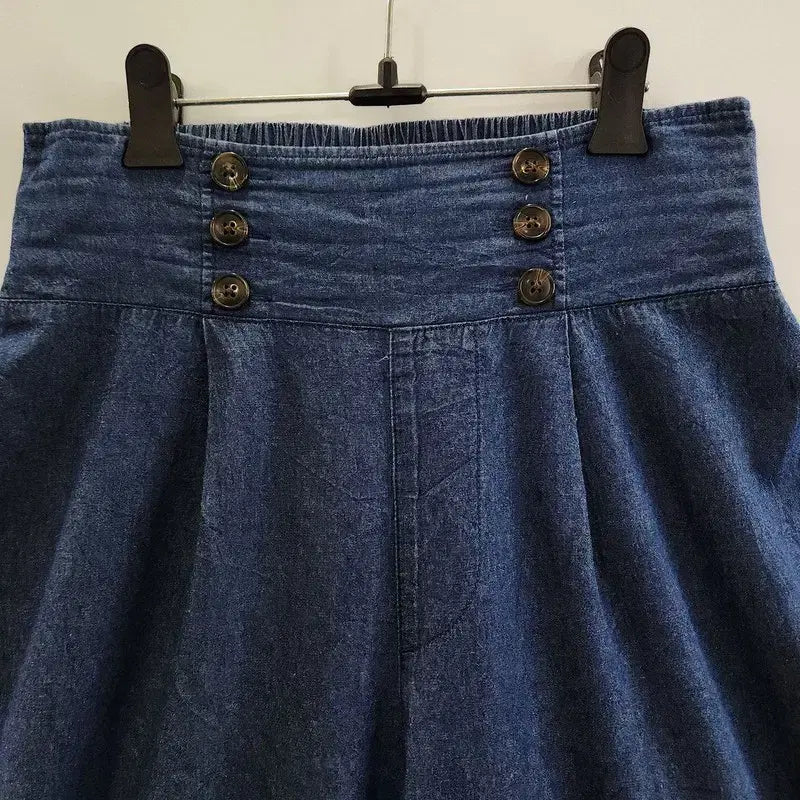 [BUNJANG] Vintage Y2K Retro Pin-up Marine Denim Wide Pants / 빈티지 Y2K 레트로 핀업 마린 데님 와이드팬츠