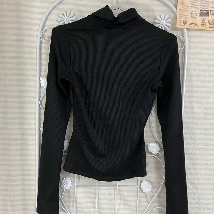 [BUNJANG] Vintage Black Half-Zip Stripe Long Sleeve Top / 빈티지 블랙 반집업 스트라이프 긴팔 934 y2k 스트릿 갸루 펑키 일본