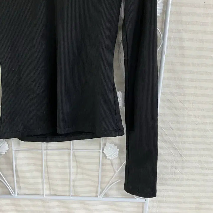 [BUNJANG] Vintage Black Half-Zip Stripe Long Sleeve Top / 빈티지 블랙 반집업 스트라이프 긴팔 934 y2k 스트릿 갸루 펑키 일본