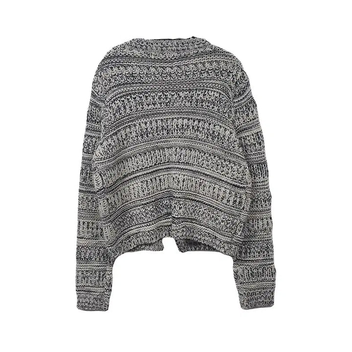 [BUNJANG] LAP Light Gray Acrylic Cardigan / LAP 라이트 그레이 아크릴 가디건