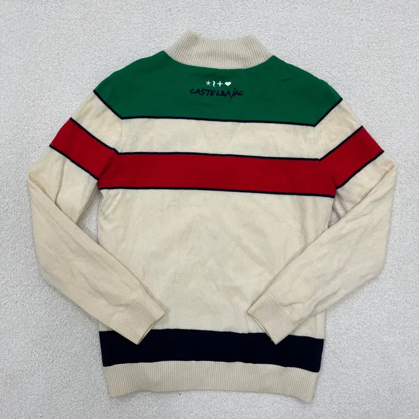 [BUNJANG] Castelbajac Half-Zip Windproof Knit Sweater / 100 까스텔바작 반집업 방풍 니트 0303M
