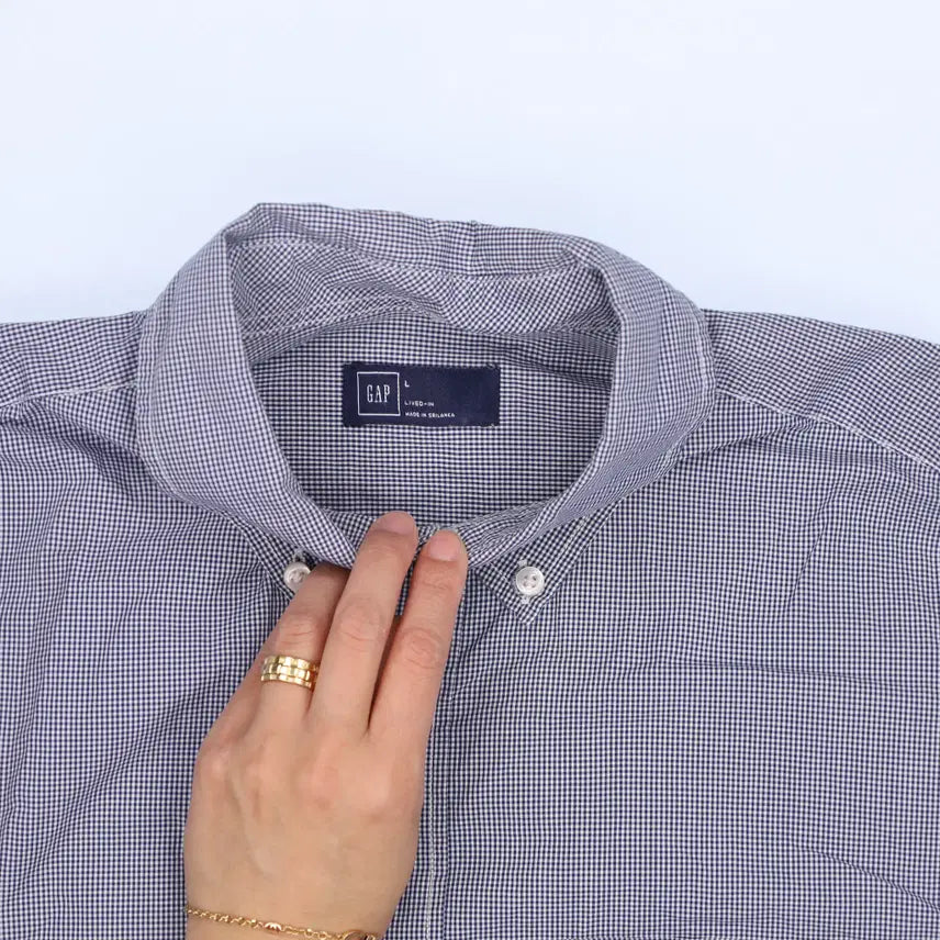 [BUNJANG] L Gap Check Long Sleeve Shirt / L 갭 체크 긴팔 셔츠 0306H1