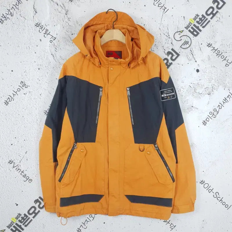[BUNJANG] K2 Windbreaker Hooded Parka Jacket Vintage Orange / K2 바람막이 후드 야상 자켓 빈티지 오렌지 3800009