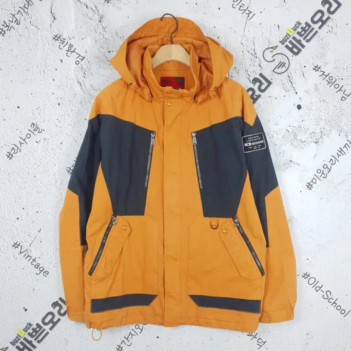 [BUNJANG] K2 Windbreaker Hooded Parka Jacket Vintage Orange / K2 바람막이 후드 야상 자켓 빈티지 오렌지 3800009