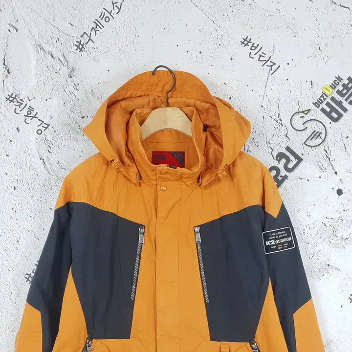 [BUNJANG] K2 Windbreaker Hooded Parka Jacket Vintage Orange / K2 바람막이 후드 야상 자켓 빈티지 오렌지 3800009