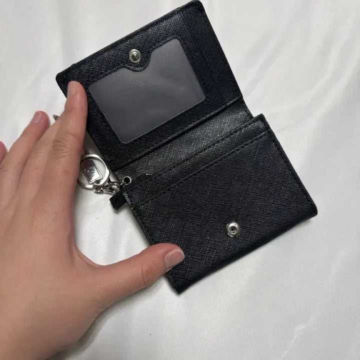 [BUNJANG] D.LAB Black Saffiano Wallet with Keyring / D.LAB 블랙 반지갑 키링 포함